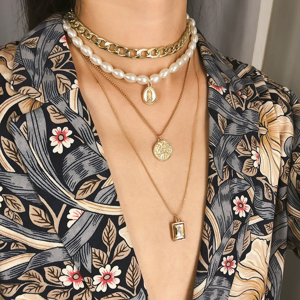 Multilayer Chains Necklace